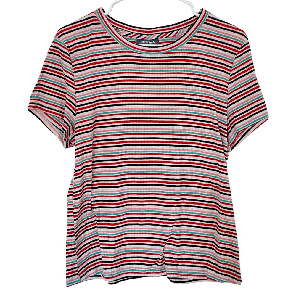 ModCloth Striped Short Sleeve Shirt XL
